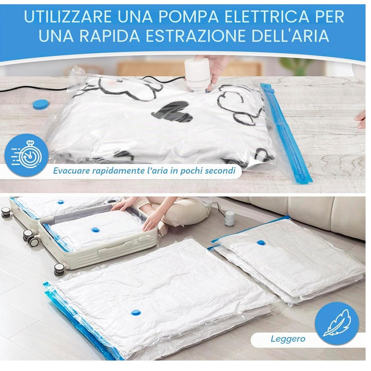 VacuumBox™ - Sacchetti Sottovuoto 4 in 1 con pompa